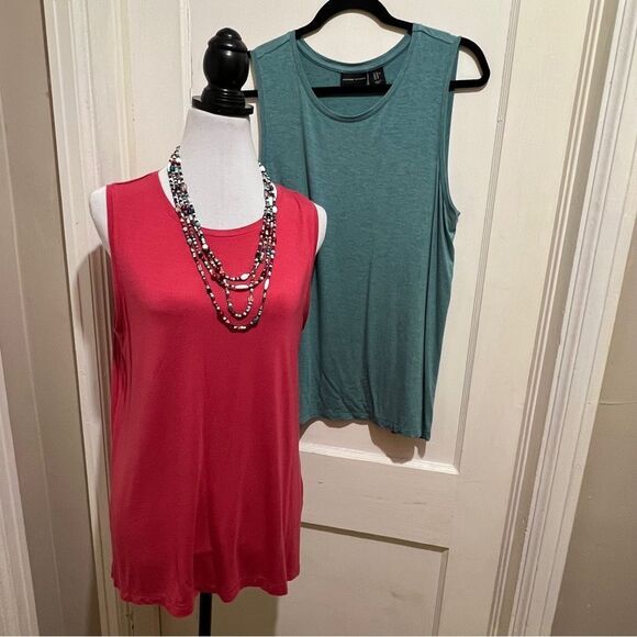 Adrienne Vittadini Bundle of 2 Red and Blue Tank Tops Women's XL - Picture 3 of 12